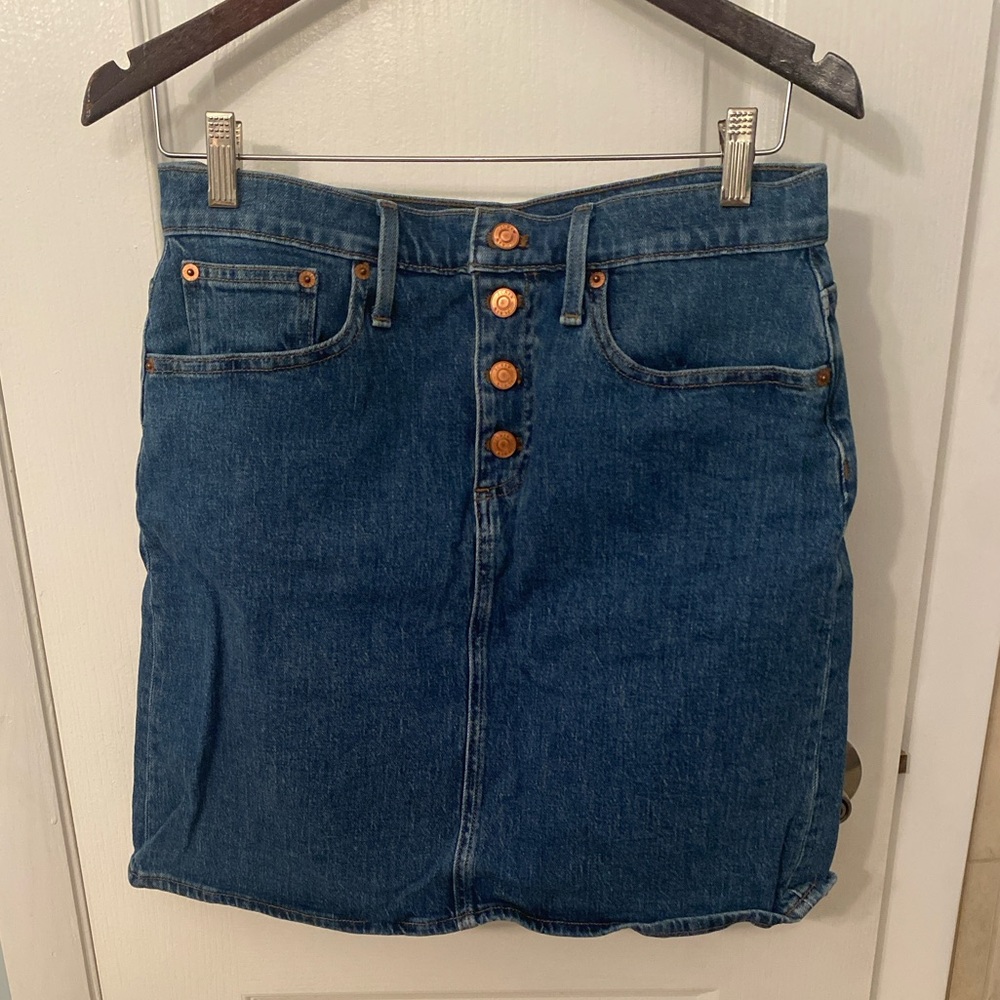 J.CREW DENIM JEAN BUTTON MINI SKIRT